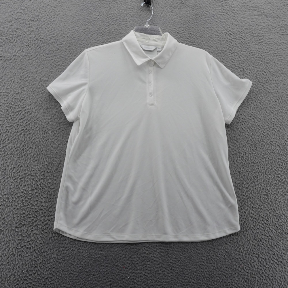 Walter Hagen Clubhouse Women XXL Golf Polo Shirt White‎ Moisture Wicking